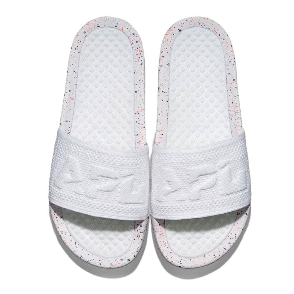 APL Big Logo TechLoom Slide Sandal in White/Impulse Red/Blue Haze.🤍💙 Size 5. N